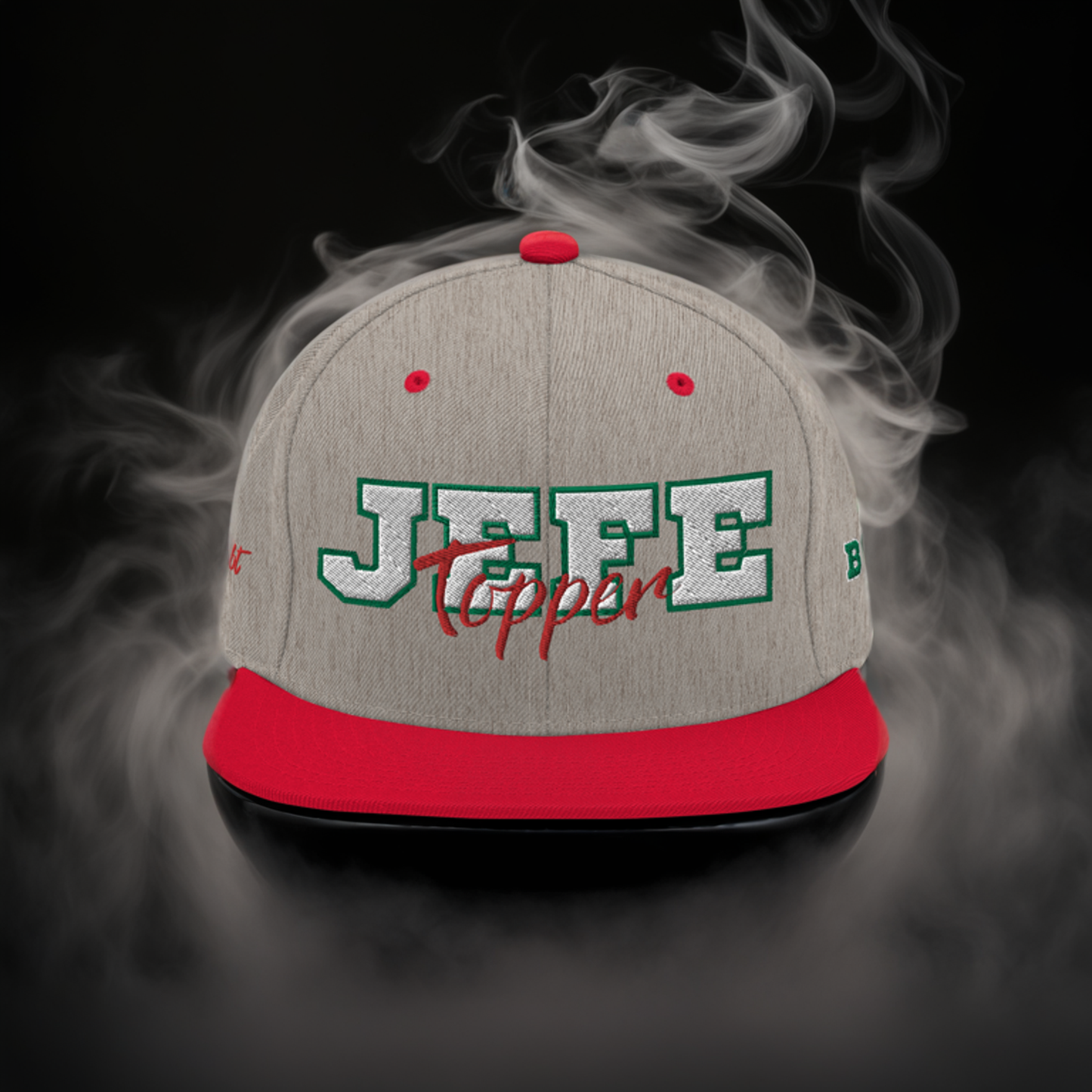 Jefe Topper High Profile Snapback | Heather/Red/White/Green