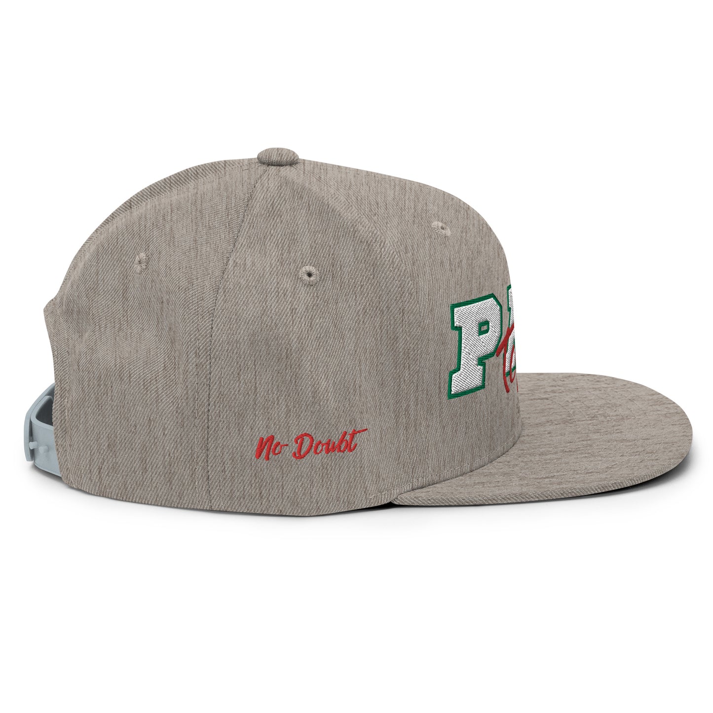 Papi Topper High Profile Snapback in Heather with Red, White, and Green Detail